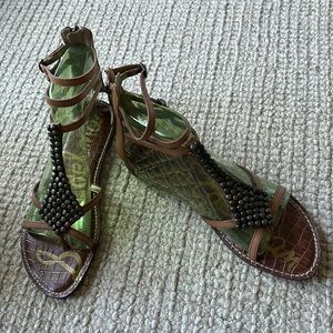 **NEW**Sam Edelman Ginger Back Zip Beaded Sandals…gladiator style